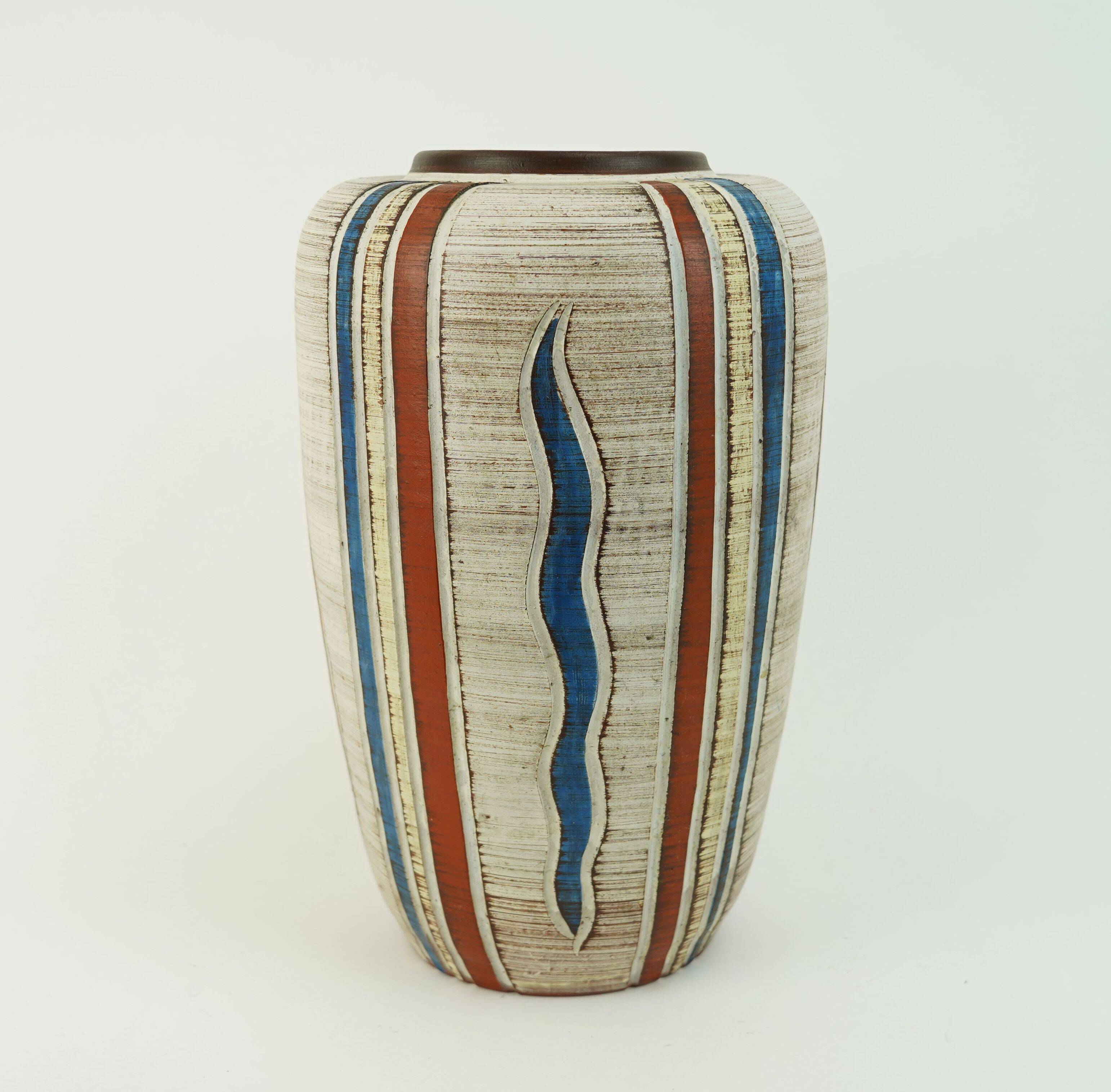 west german mid century VASE sawa keramik 50s sgraffito decor model 300/30