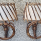 Pair of rattan bamboo sconces,  vintage, 60s