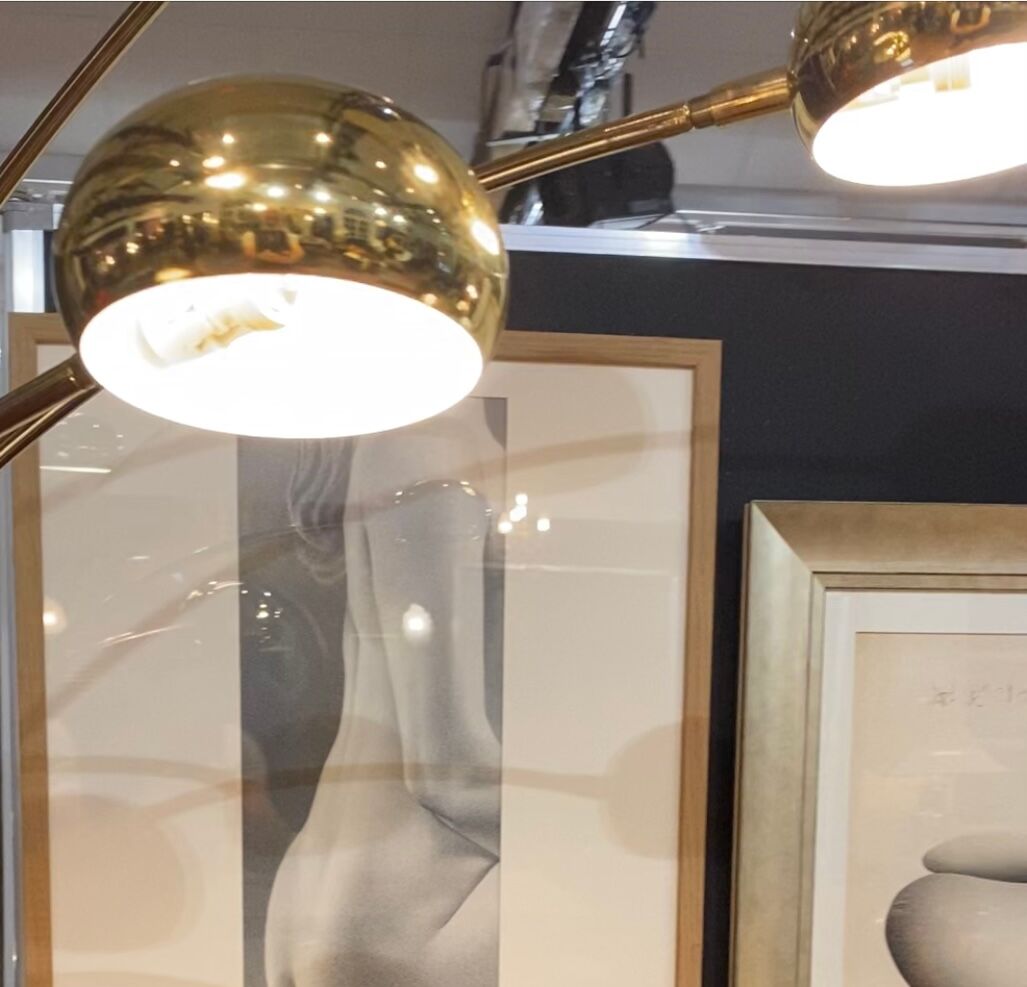 Large lamp arc 5 fires foot marble Reggiani. Italy, 70s
