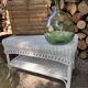 Table basse osier vintage blanche