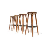 Set of four bar stools made in the 1970s