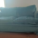 Blue velvet sofa - 1940-1950