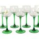 Ensemble de 14 verres à vin vintage Luminarc Alsace avec tiges vertes étroites.