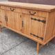 Console table in rattan and bamboo, (Attributed to Audoux-Minet)