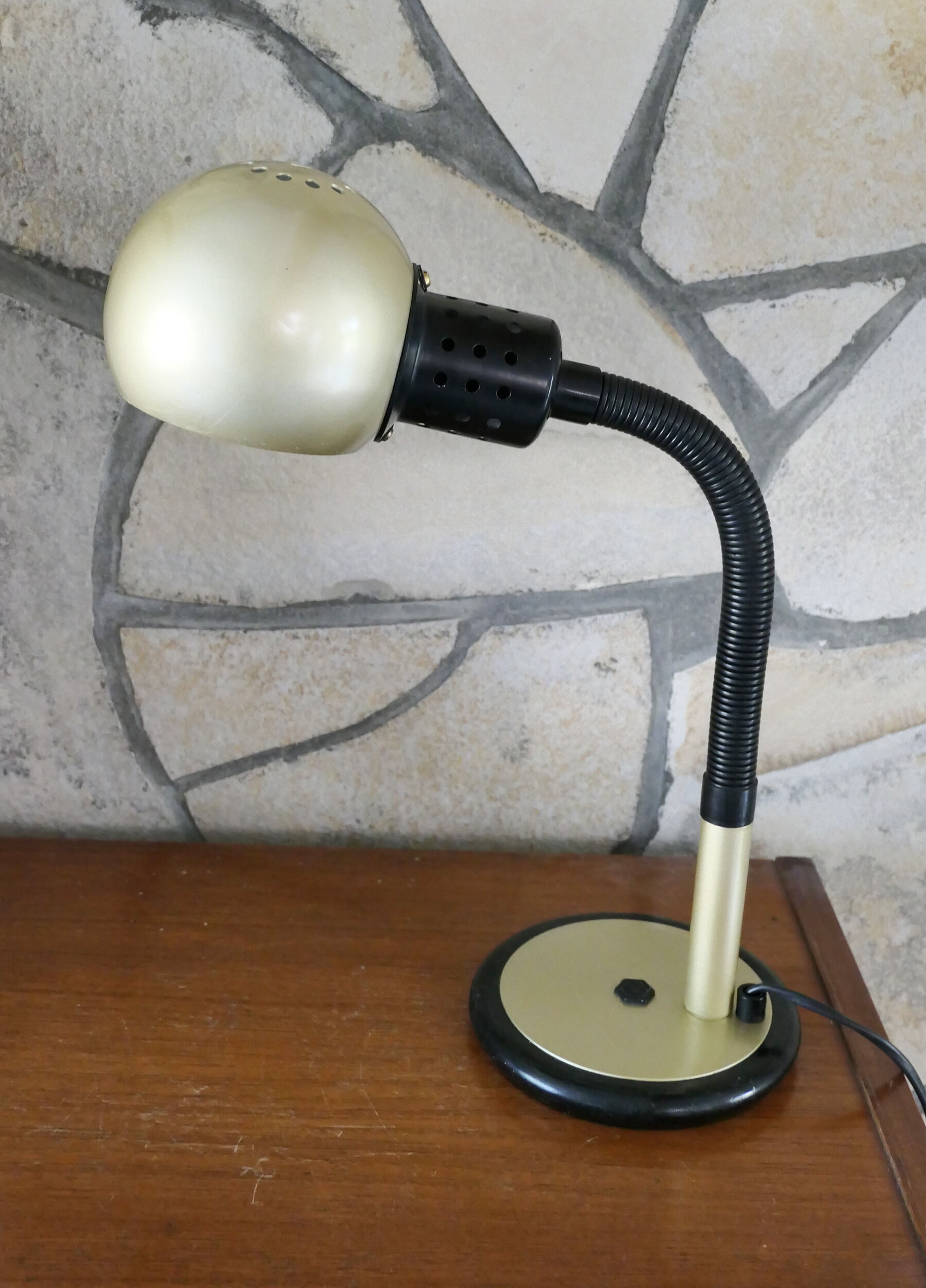 Tablle lamp or desk aluminor 1970's rare golden color
