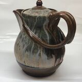Belgian flamed salted stoneware teapot by Marcellus Aubry