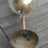 Art Deco style glass and brass pendant from the 20s/30s in water green color