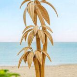 Large rattan “coconut/palm tree” floor lamp