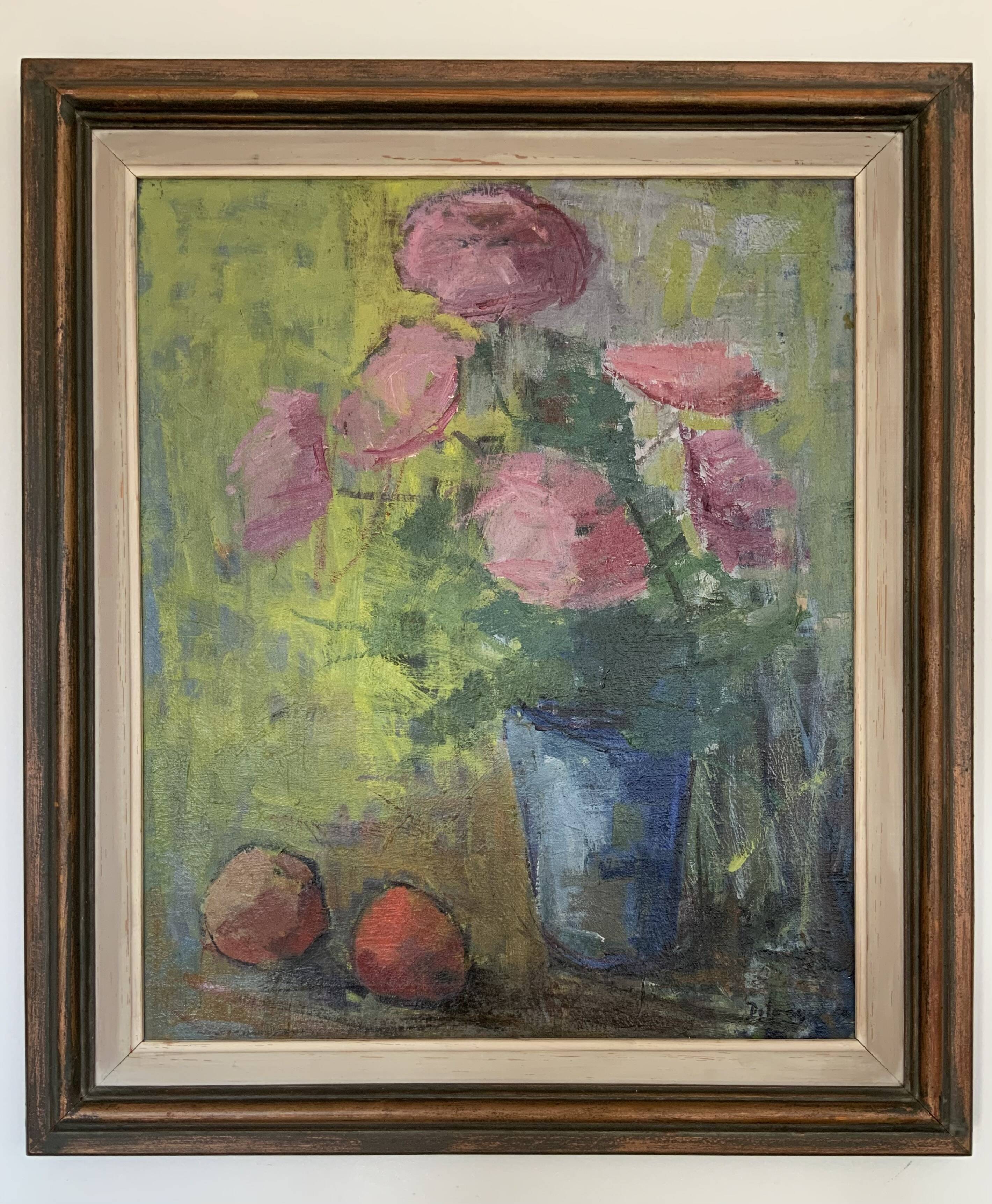 Vintage Original Oil on Canvas Still Life Swedish School 1960s