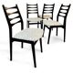 Série de 4 chaises en bois laqué noir, 1960