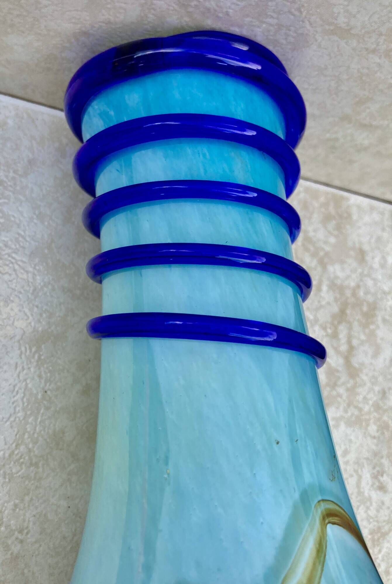vase - glass paste - signed SABA FRÈRES - BIOT - dated No. 95 - size XXXL