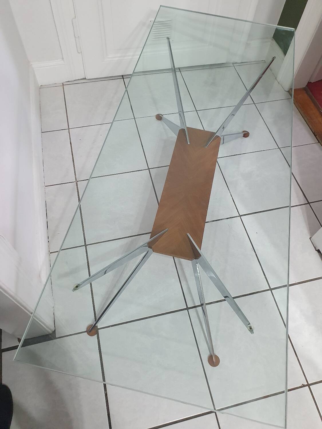 Coffee table with compass legs from the 60s