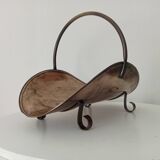 Old brass log holder