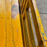 Old yellow teak school bench