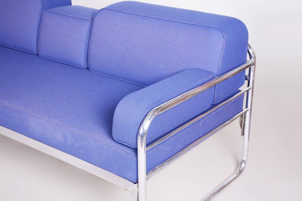 Bauhaus Blue Sofa attributed to Hynek Gottwald, Czech, 1930s
