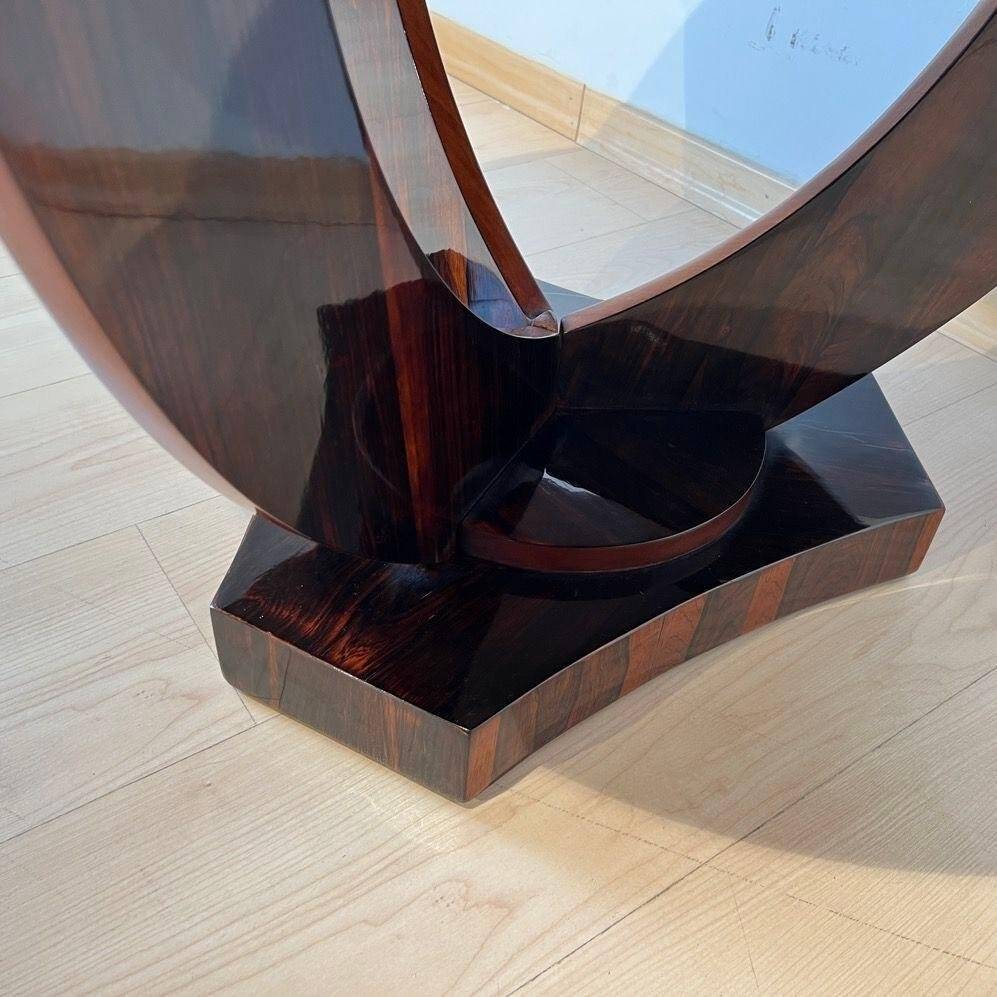 Art Deco Round Side Table in Rosewood Veneer, France, 1930s