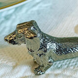 6 doors - vintage dachshund silver metal knife 70