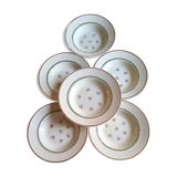 Set of 6 hollow plates old faience of Gien