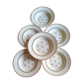 Set of 6 hollow plates old faience of Gien