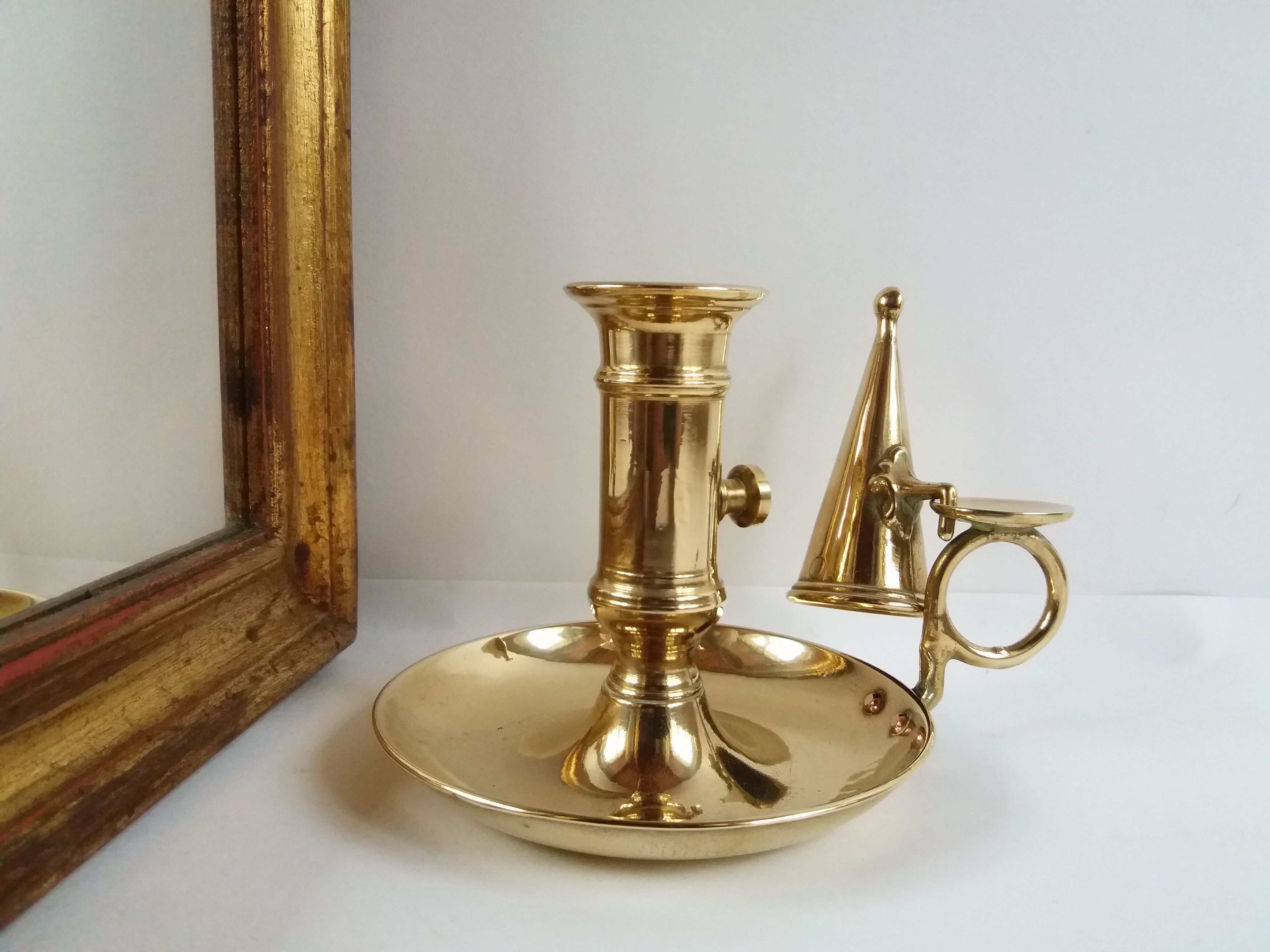 Golden brass candlestick