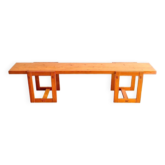 Edvin Helseth pine bench model Trybo, for the Trysil ski resort, Norway, 1964