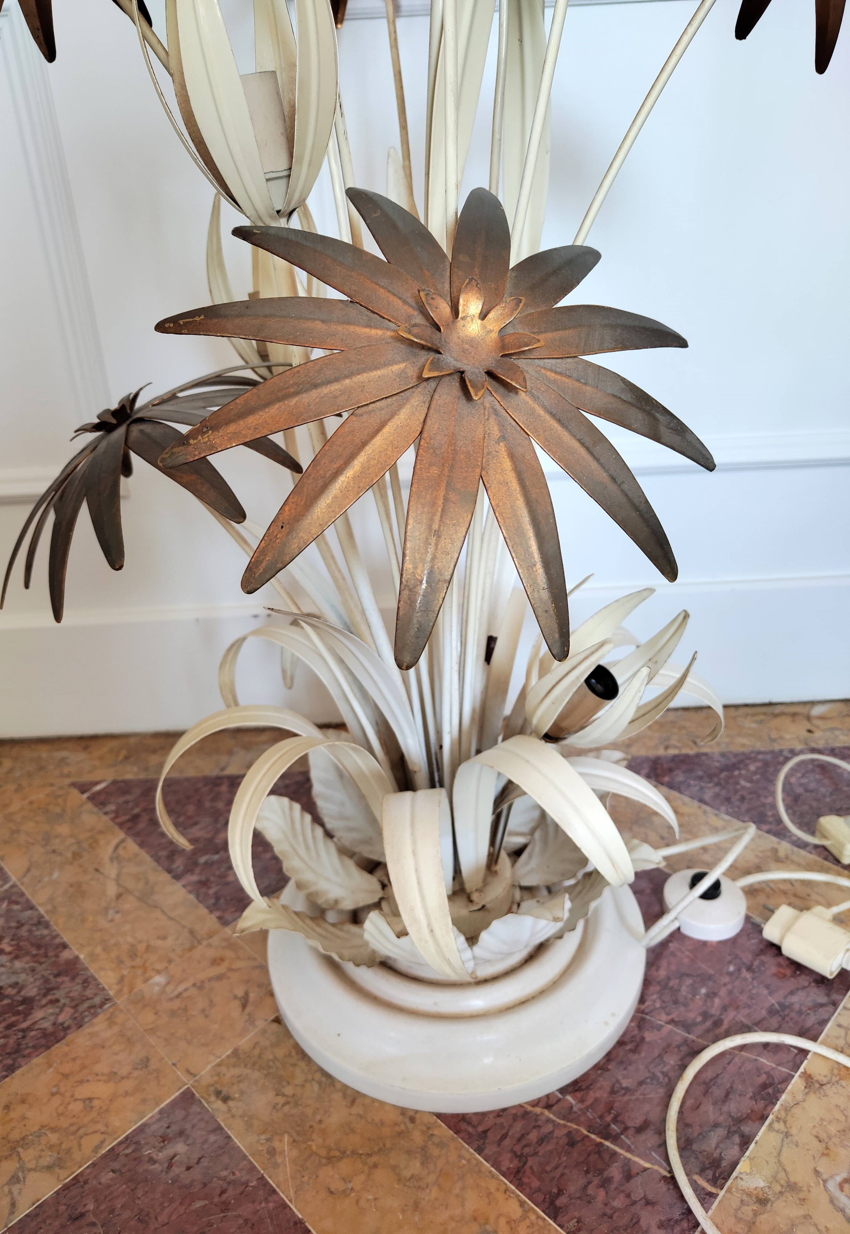 Vintage flower floor lamp by Hans Kogl 1970s