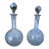 1 lot de 2 carafes à vin anciennes en cristal