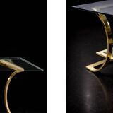 Vintage Mid-Century Italian Modern Glass Coffee Tables, 1960s, Set of 2