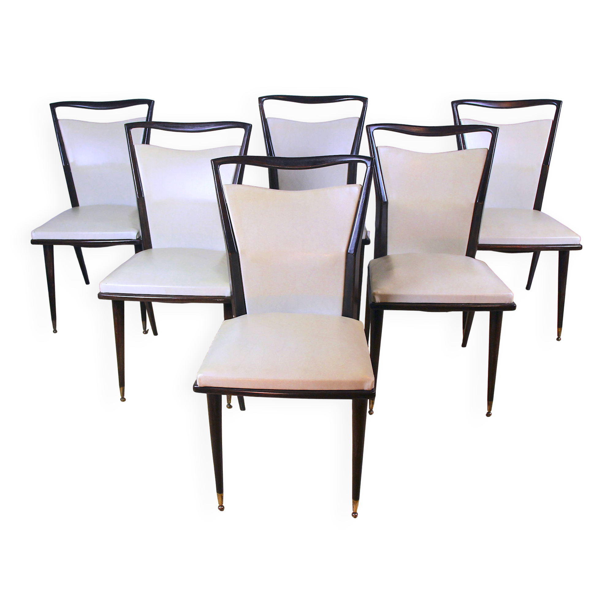 Six Mid-Century Chairs, France 1960
