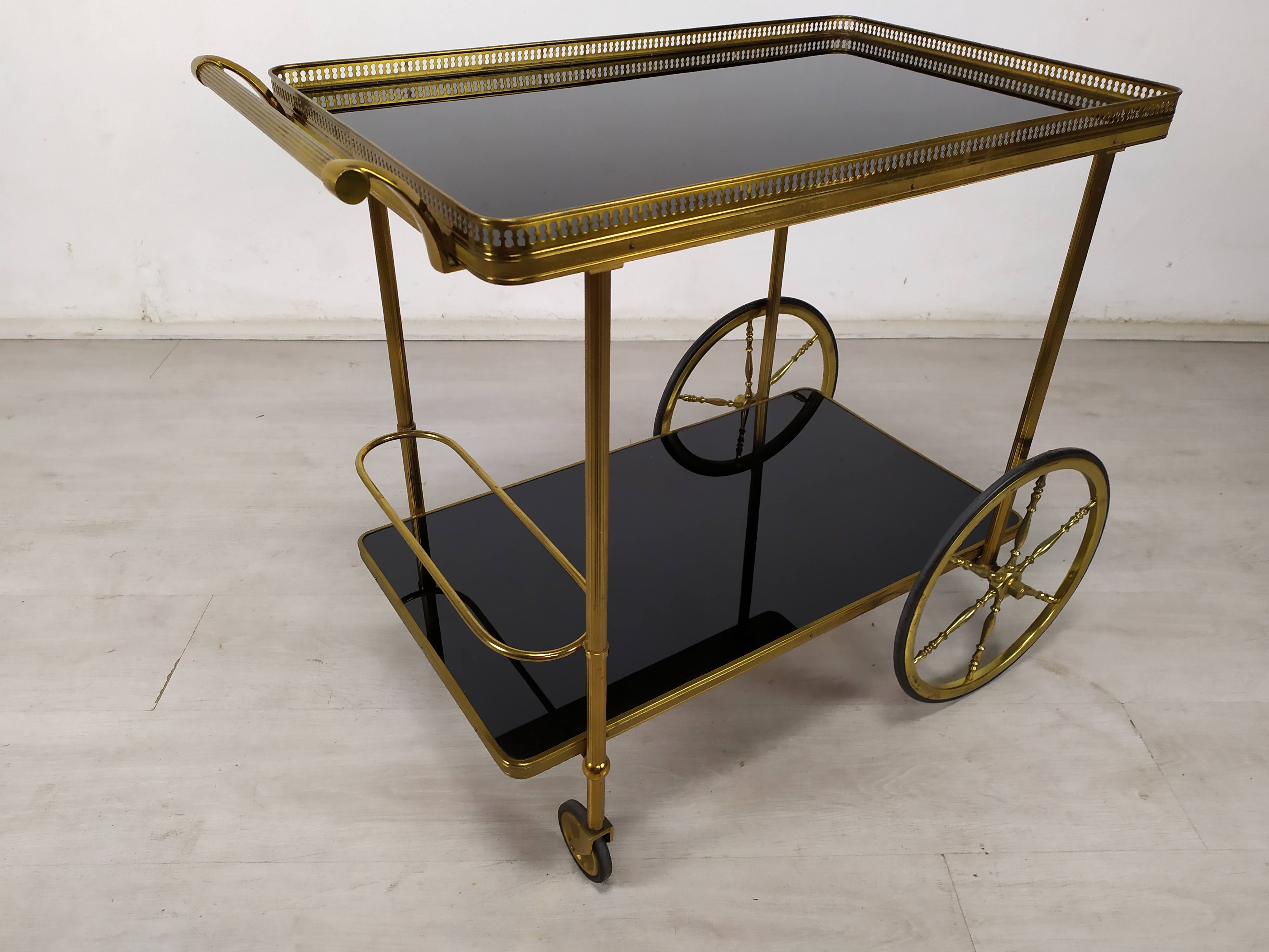 Vintage golden brass rolling service