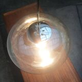 Suspended UFO-shaped glass luminaires in mid-century German Space Age style, set of 3.