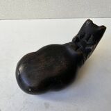 Paperweight Sculpture zoomorphic statuette in stone hippopotamus mouth or