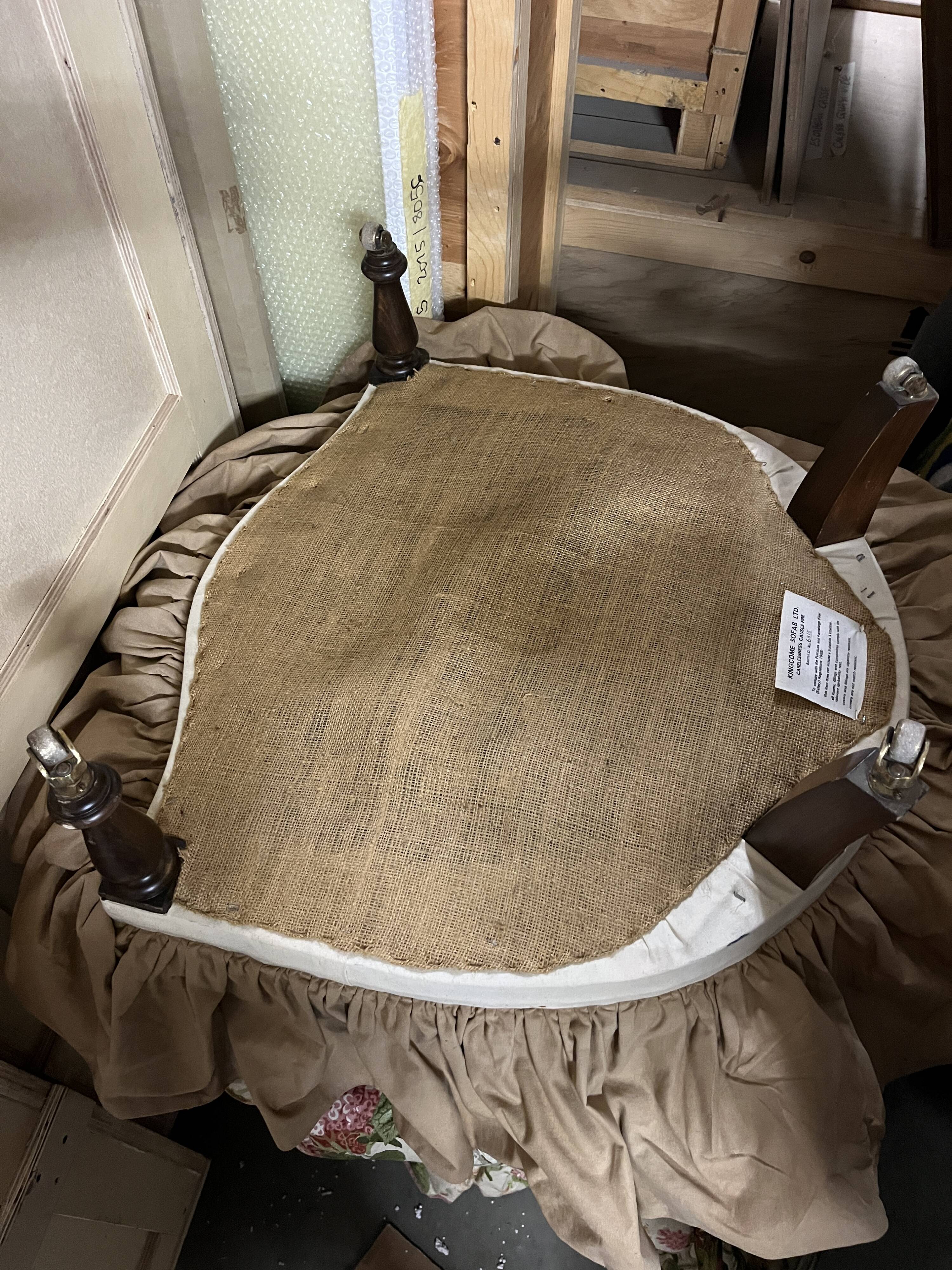 Pair of English armchairs with floral fabric