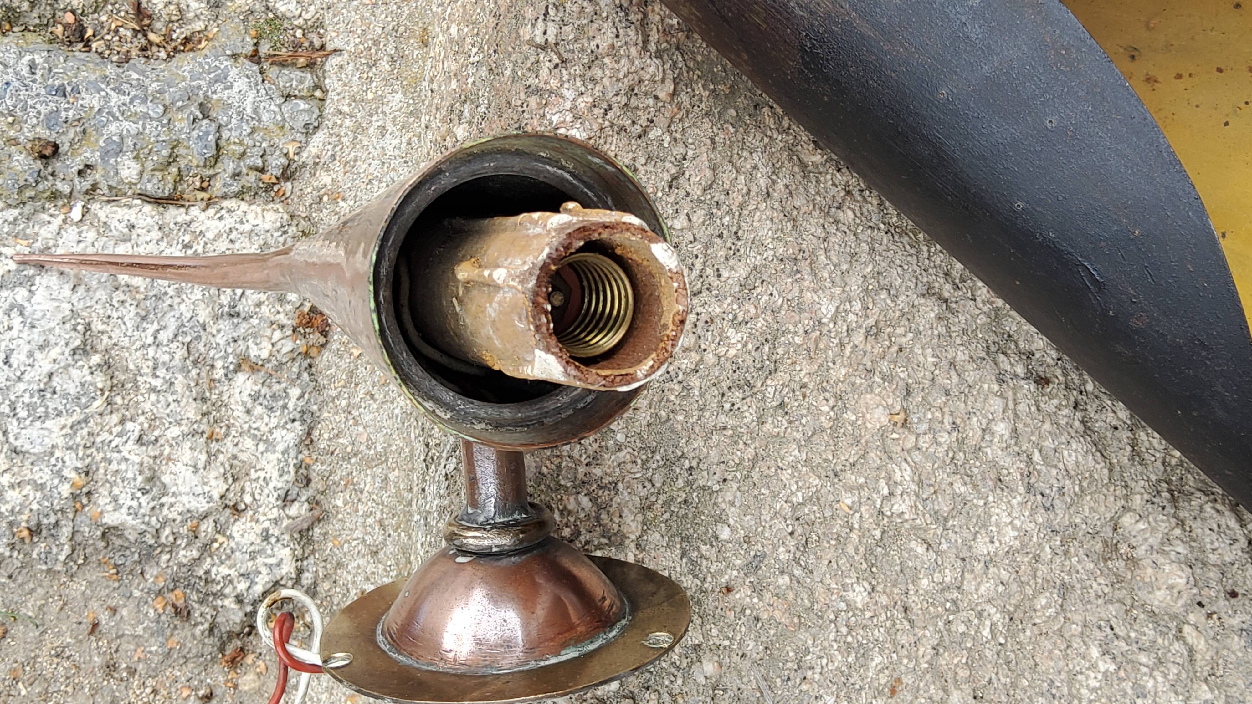 Pair of vintage 50s copper and metal wall lights