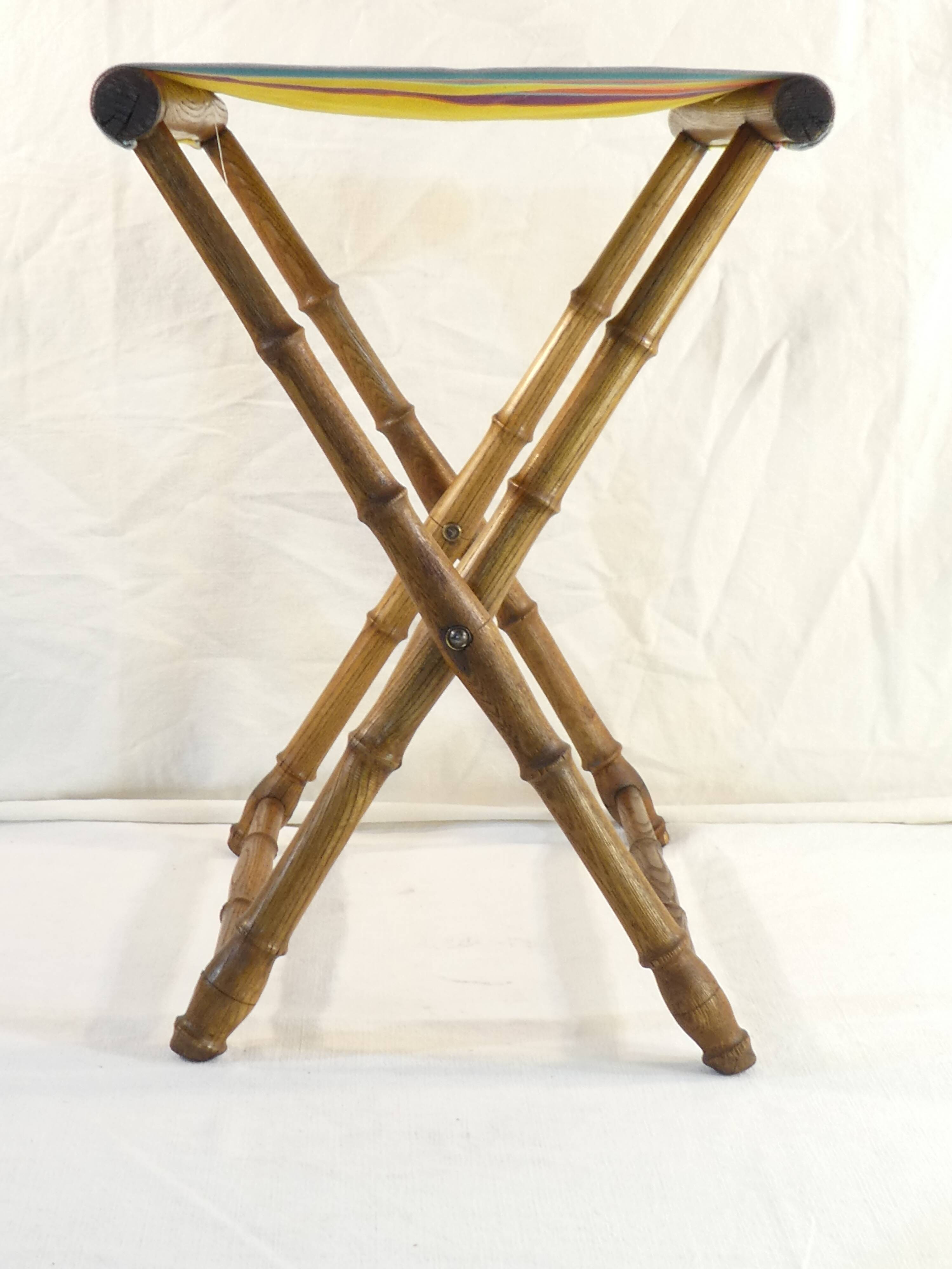 Old folding seat or foot rest picnic campsite