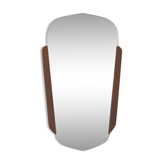 Scandinavian mirror beveled teak