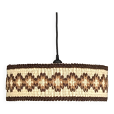 Grande suspension abat jour ancien en laine seventies vintage