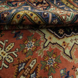 Vintage Orange Wool Azerbaijan Area Rug- 142x187cm