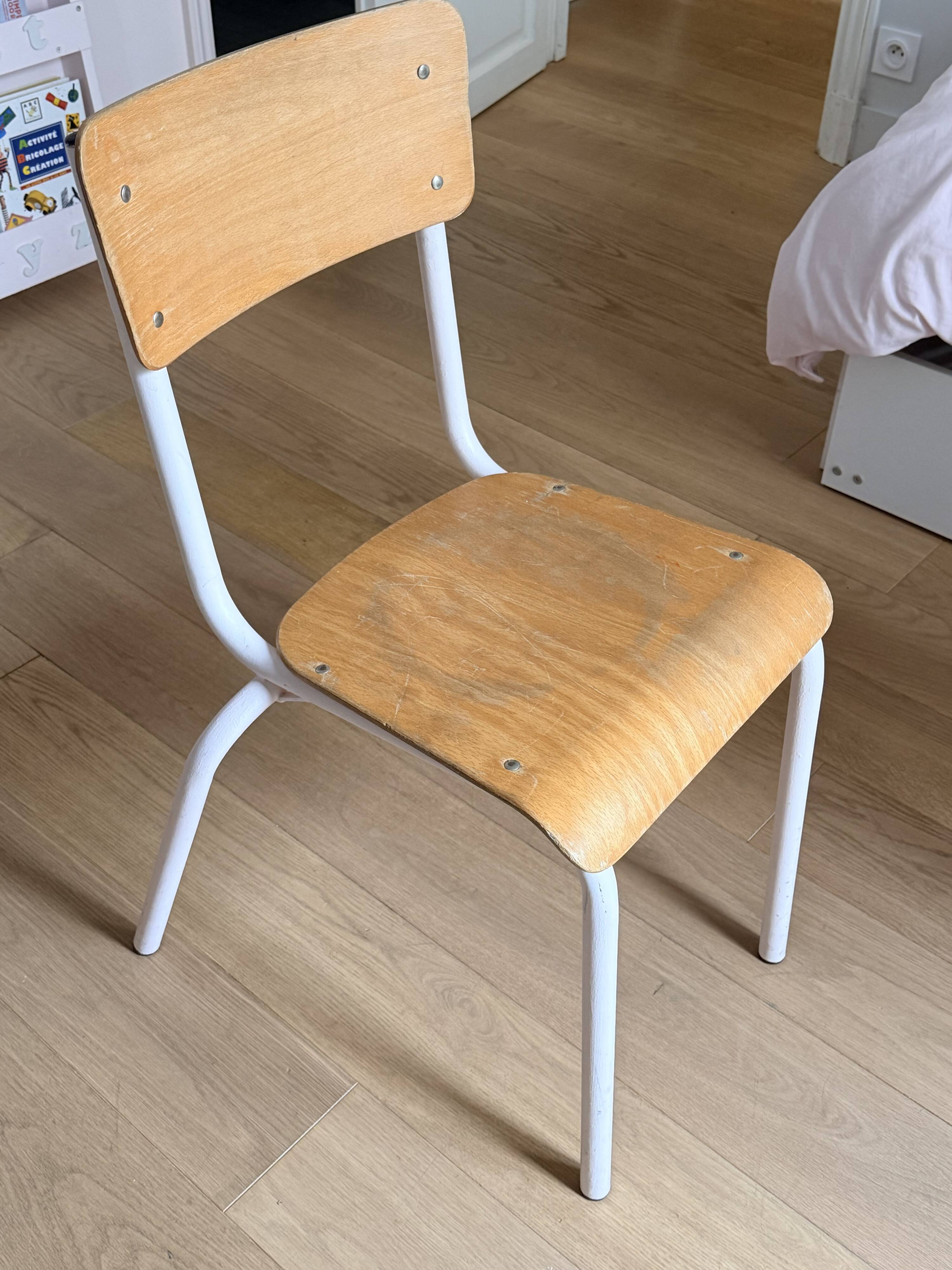 Antique school desk with chair