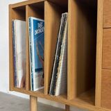 Vintage sideboard vinyl compartment in oak