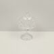 Display under bell in transparent glass patterns in relief
