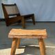 Stool in blond teak