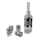 Vintage Art Deco Karl Palda Liqueur Set – Transparent Crystal Glass with Silver Details, 1 Decanter + 4 Glasses