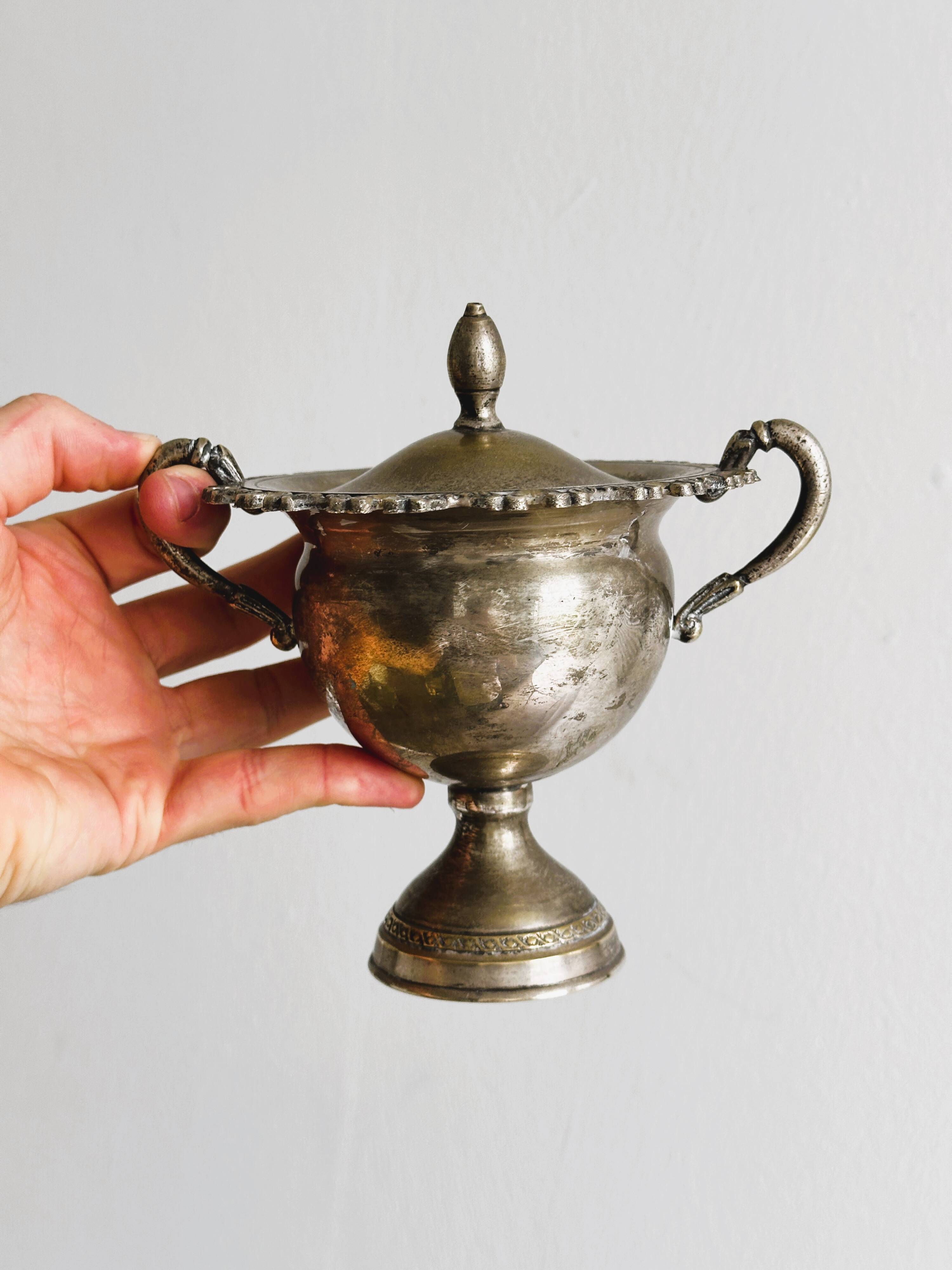 Antique silver-plated sugar bowl