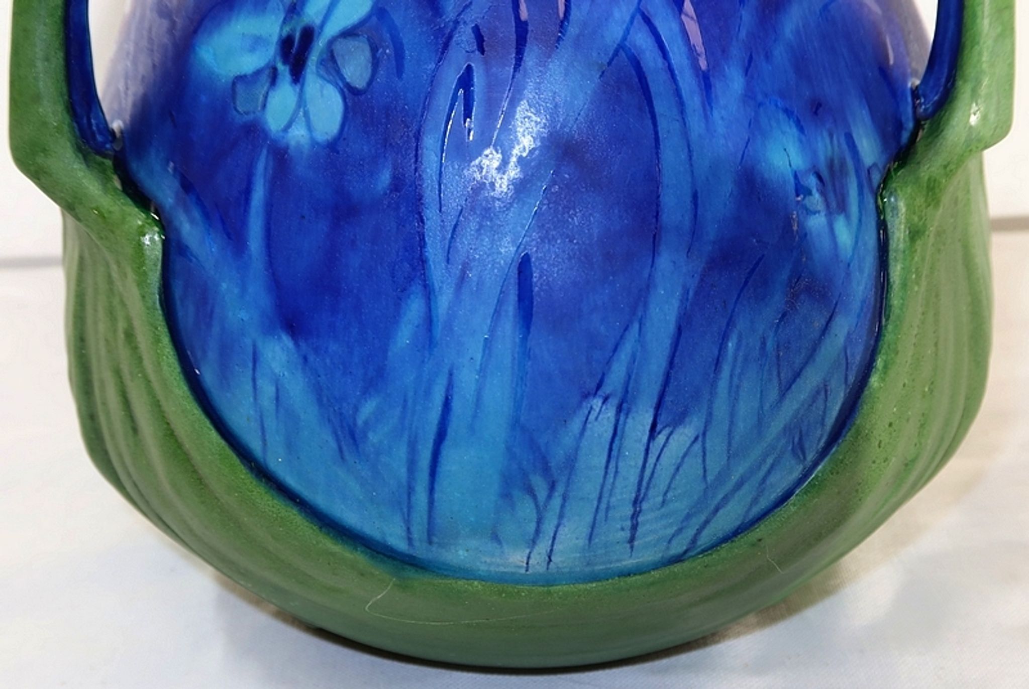 Vase en grès émaillé, à décor floral, signé e. lachenal – fin xixe