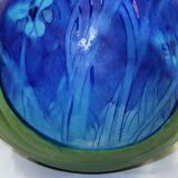 Vase en grès émaillé, à décor floral, signé e. lachenal – fin xixe