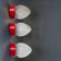 Set of 3 Italian red glass wall sconce lamps