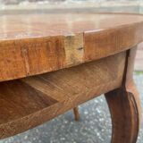 Regency style coffee table Inlaid pedestal table, curved legs