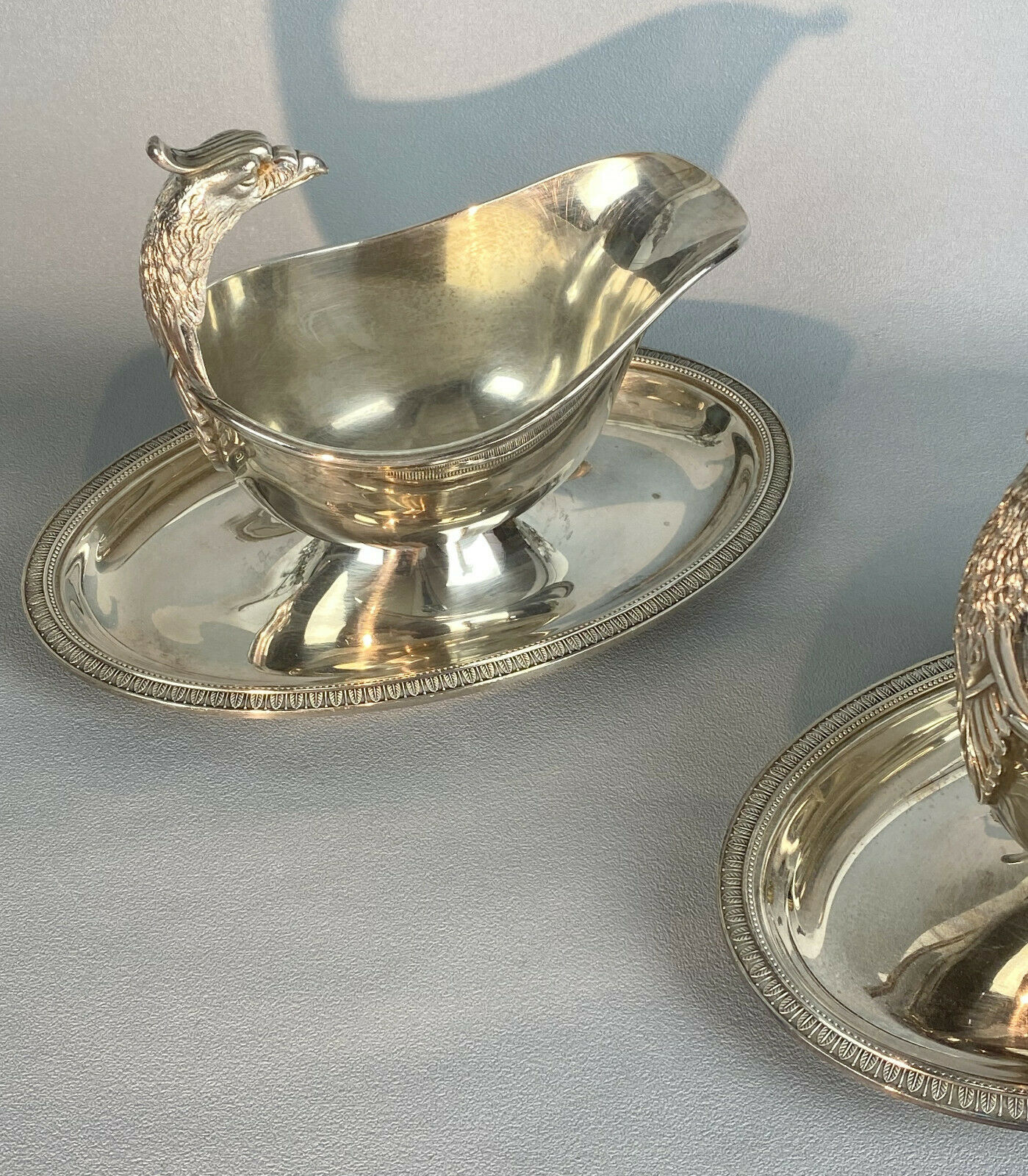 Pair of gooseneck sausages model Malmaison by Maison Christofle XXth