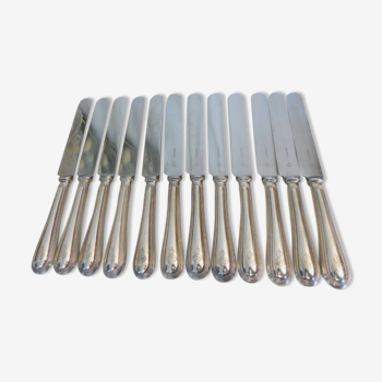 12 table knives Christofle model Pearls